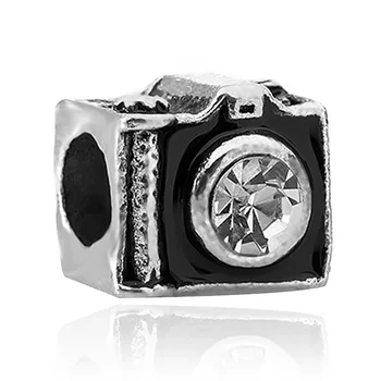 Ücretsiz Kargo 1 ADET Gümüş Kaplama Kamera, nazar Boncuğu Kadınlar DİY Mücevher İçin Orijinal Pandora Bilezik Kolye Uygun