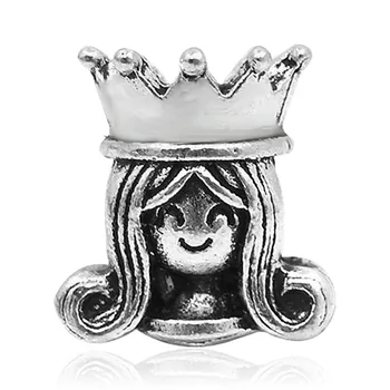 Ücretsiz kargo 1 ADET Gümüş Kraliçe Tacı Avrupa Charms Boncuk Kaplama Pandora Tarzı Çekicilik Bilezik Uyuyor