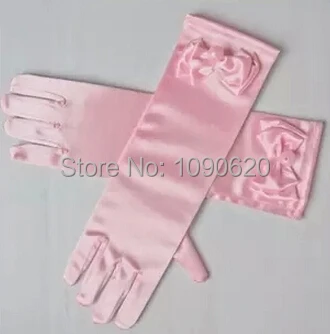 Ücretsiz kargo 30cm 3-8 yrs çiçek kız parti eldiven Prenses dantel eldiven yay dekorasyon dans eldiven
