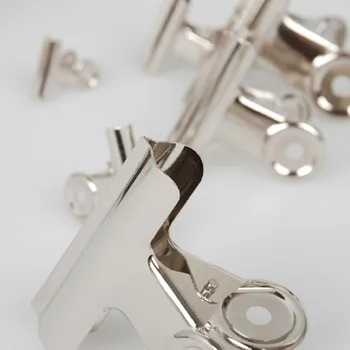Ücretsiz Kargo (48pcs/lot) 39 mm Gümüş yuvarlak metal Kavrama Bulldog klip ataç ofis ve kırtasiye malzemeleri Paslanmaz Çelik Klipleri