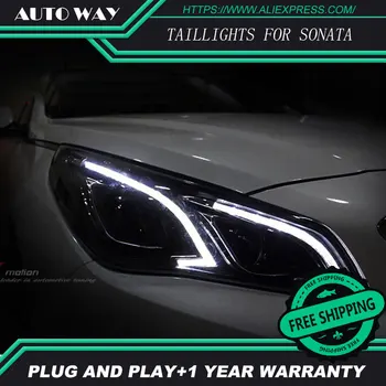 Ücretsiz kargo ! Araba stil SAKLADI Rio Hyundai Sonata 2016 Bı farlar far case-Xenon Mercek, düşük ışın LED