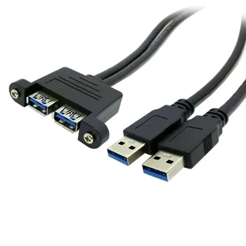 Ücretsiz kargo açılan iki USB 3.0 erkek vidalı Panel Montaj delikleri ile 3.0 Dişi Uzatma Kablosu 50 cm/100 cm USB