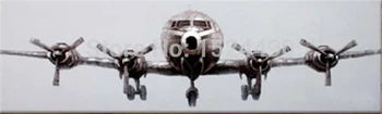Ücretsiz Kargo El-30X90 Tuval Duvar Sanat Resim Oturma Odası Ev Dekorasyonu Gri Uçak İniş Modern yağlı boya Resim