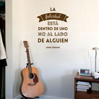 Ücretsiz Kargo İspanyolca versiyonu John Lennon Vinil Duvar İspanyolca Çıkartma Yazı Klasik Rock müzik şarkı sözleri Alıntı