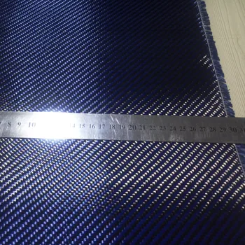 Ücretsiz kargo Mavi Kevlar & 3 K Karbon fiber karışık Kumaş 12