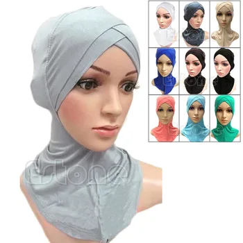 Ücretsiz Kargo Müslüman Pamuk Tam Kapak İç Kapaklar Başörtüsü İslam Şapkalar İslam Underscarf Renkleri