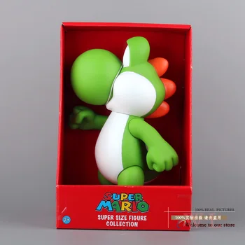 Ücretsiz Kargo Süper Mario Yoshi PVC Aksiyon Figürü Koleksiyonu Model Oyuncak 23cm Yeni SMFG075 Kutusunda Bebek