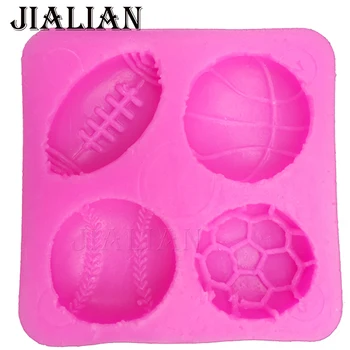 Ücretsiz kargo top futbol basketbol Beysbol futbol sabun T0149 pişirme fondan silikon kalıp DİY dekorasyon araçları kek kalıbı
