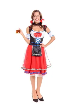 Ücretsiz Kargo Walson Alman Oktoberfest Kadın Cadılar Bayramı Partisi Bira Festivali Fransız Hizmetçi Kostüm Fantezi Hizmetçi Cosplay Elbise Kıyafet