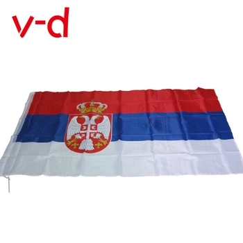 ücretsiz kargo xvggdg Sırbistan Bayrağı, Polyester Bayrak 5*3 M 90*150 CM Yüksek Kaliteli Asılı ve Uçan