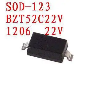 Ücretsiz kargo Zener diyot BZT52C22V SOD-123 100PCS