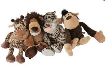ücretsiz kargo,çok güzel bir ormanda aslan , Kaplan, maymun, zürafa,peluş oyuncak 25cm hakkında bir sürü/ 4 adet oyuncak, Noel hediyesi bizim