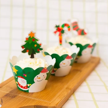 Ücretsiz nakliye Noel çelenk kek yaprak sarma dekorasyon parti için,fincan kek düzelticiler malzeme alır