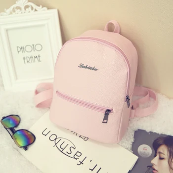 Şeker Renkli Kız Kadın Sırt çantası Okul çantası Casual Kore Marka PU Deri Çanta Bayanlar Çanta Omuz BP0011 Kavramalar