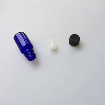 Şişe Mühürleme Siyah kapaklı toptan 10 ml Mini Mavi Cam e Sıvı Şişe küçük Cam Kavanoz A4/lot